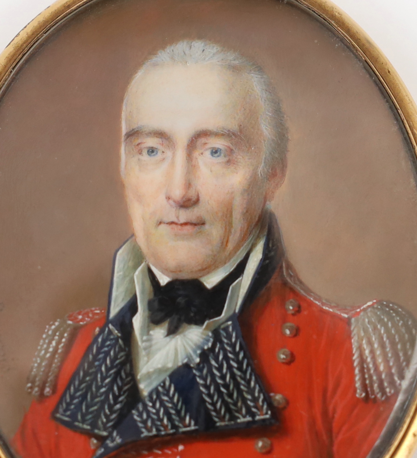 J. Barrow Jnr (fl.1815-1825), Portrait miniature of an army officer, watercolour on ivory, 7.3 x 5.8cm. CITES Submission reference TUP8PBTX